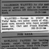 Carl & Frank Mayhak - Wanted Ad: Argus-Leader (Sioux Falls, South Dakota) - 2 Nov 1896