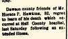 Horace P Hawkins Death Notice