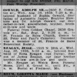 Adolph J Oswald Sr Obituary