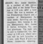 Annie Rice Hawkins Swann Obituary
