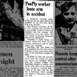 Article re: John Thomas Lauridsen Loses Arm