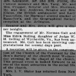 Bolling, Edith Engaged to Norman Galt 1896