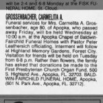 Carmelita Alberta Wagner Grossenbacher Funeral Services