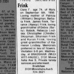 Clara Julia Frances Lewandowski Frink Obituary