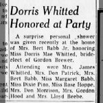 Dorris Whitted Wedding Shower