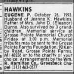 Eugene Palmer Hawkins Jr Obituary