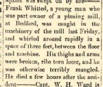 Francis M (Frank) Whitted - Killed in Planing Mill Accident