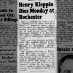 Henry L Kleppin Obituary