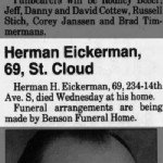 Herman H Eickerman Jr Death Notice
