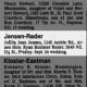 Jo Ella Jean Jensen / Ryan Hollister Rader - Wedding Announcement