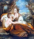Lady Elizabeth, Countess of Carnarvon and her son Charles