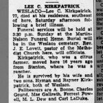 Leroy C 'Lee' Kirkpatrick Obituary