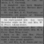 Louis Carman Pease birth announcement.