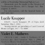 Lucile Fisher Knupper Death Notice
