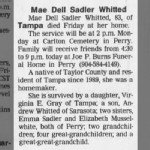 Mae Dell Sadler Whitted Obituary