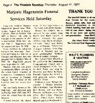 Marjorie Eastwood Hagenstein Obituary