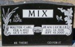 Mix ( Booth), Walter Carl & Jean Lucille Headstone