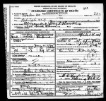 North Carolina, Death Certificates, 1909-1976