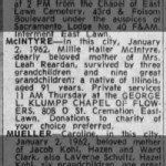 Pebmila 'Millie' Haller McIntyre Obituary