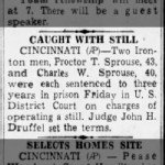 Proctor T Sprouse - Charged with Bootlegging