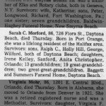 Sarah C Bangs Morford Obituary