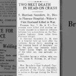 Swepson Harrison Saunders, Jr. Killed in Auto Accident