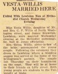 Vesta Willis wedding announcement