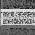 Waldon Erwin (Irving) Williams Funeral Services
