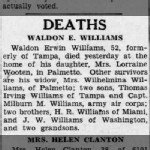 Waldon Erwin Williams Obituary
