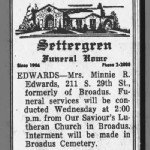 Wilhemina Ottilia 'Minnie' Richter Edwards Funeral