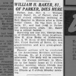 William Henry Baker Obituary