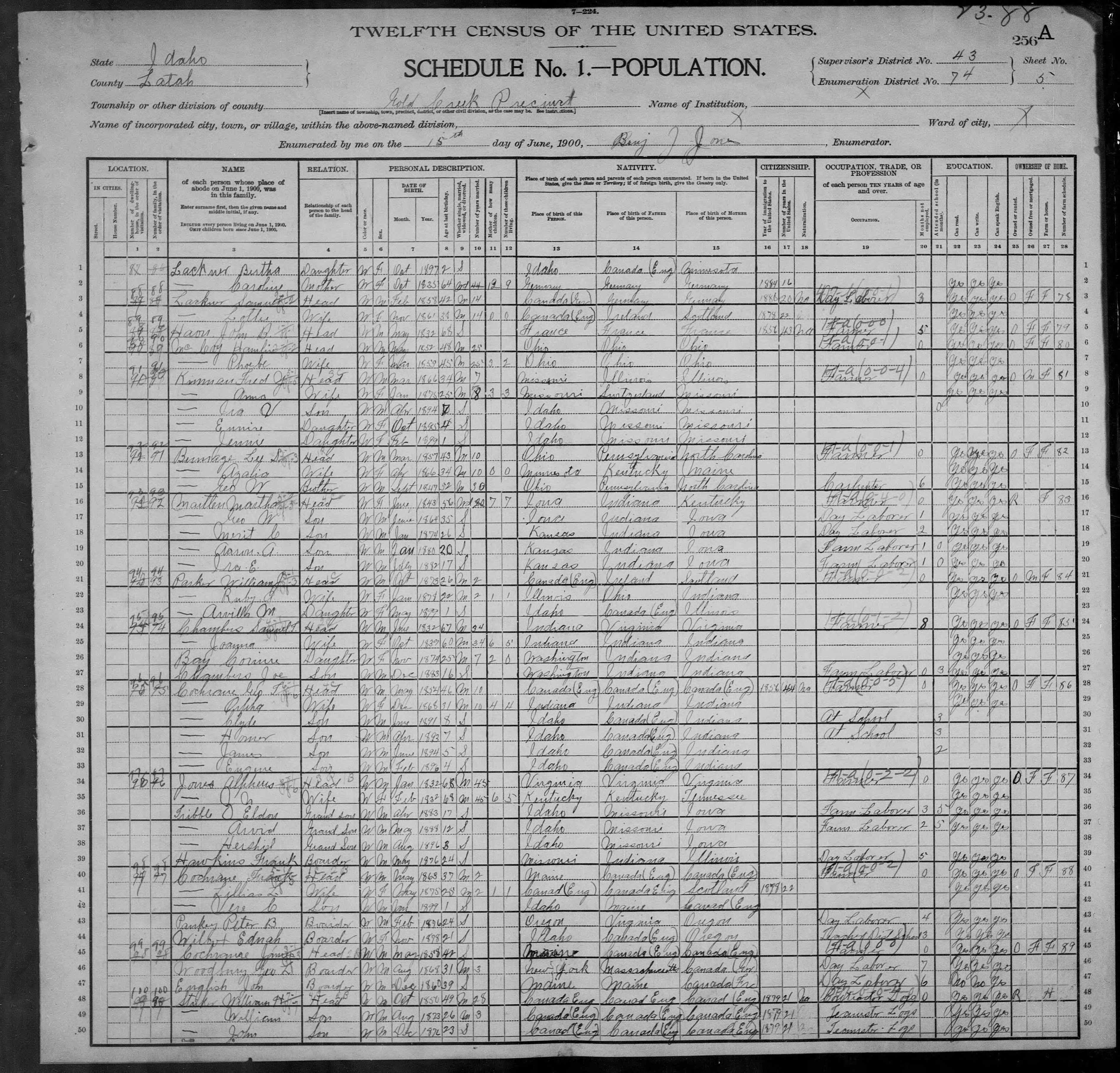1900 United States Federal Census