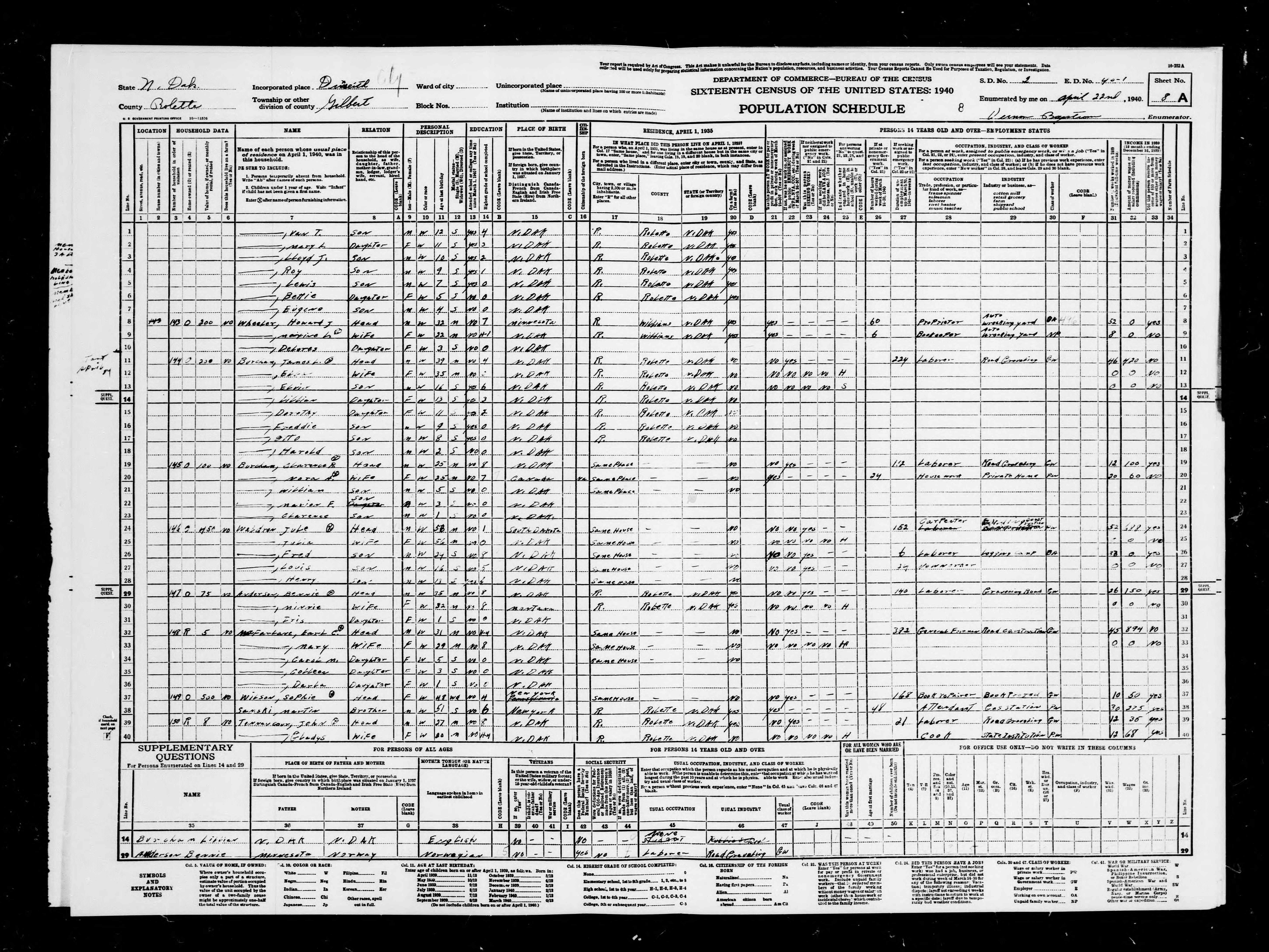 1940 United States Federal Census