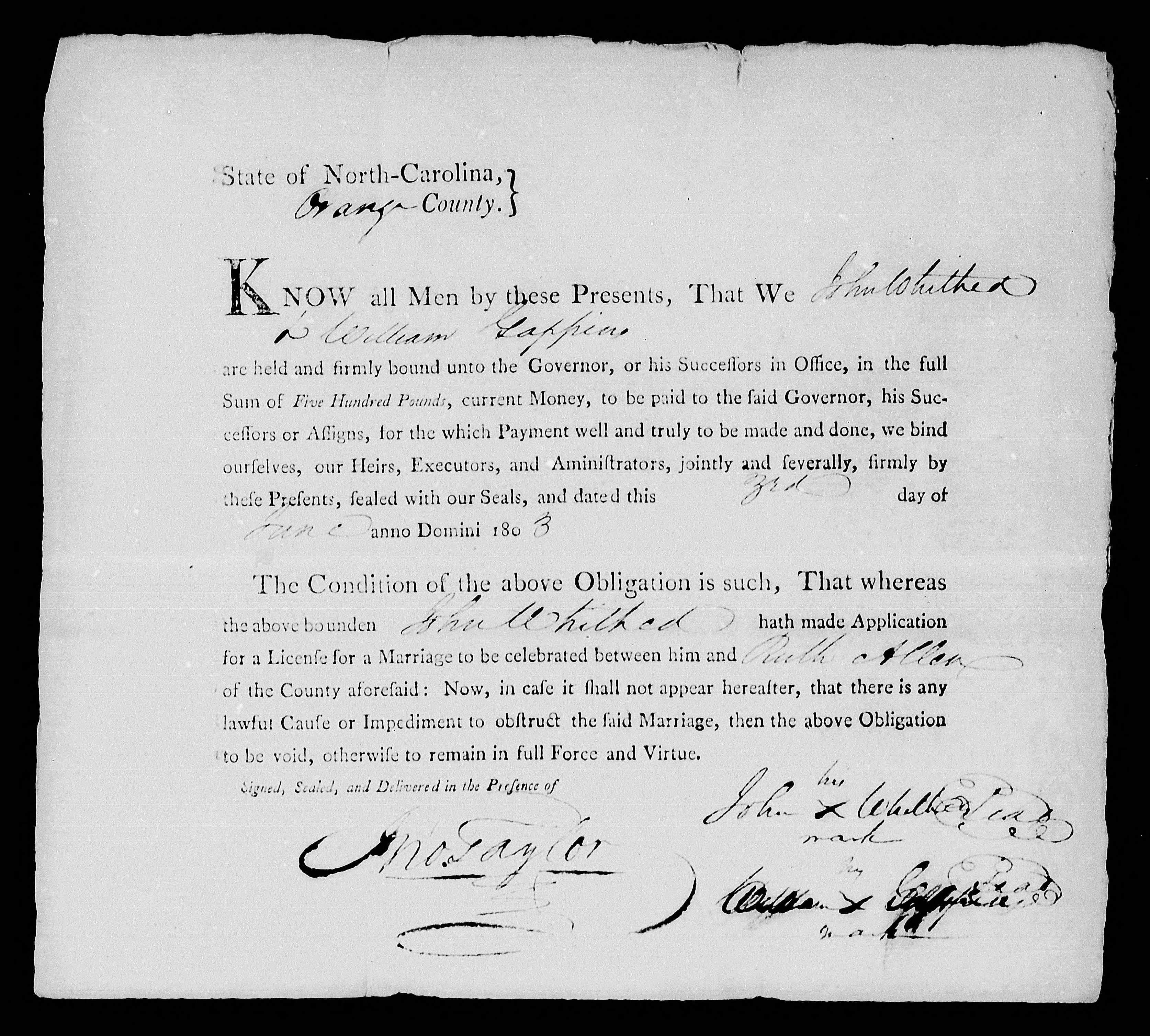 North Carolina, Marriage Records, 1741-2011