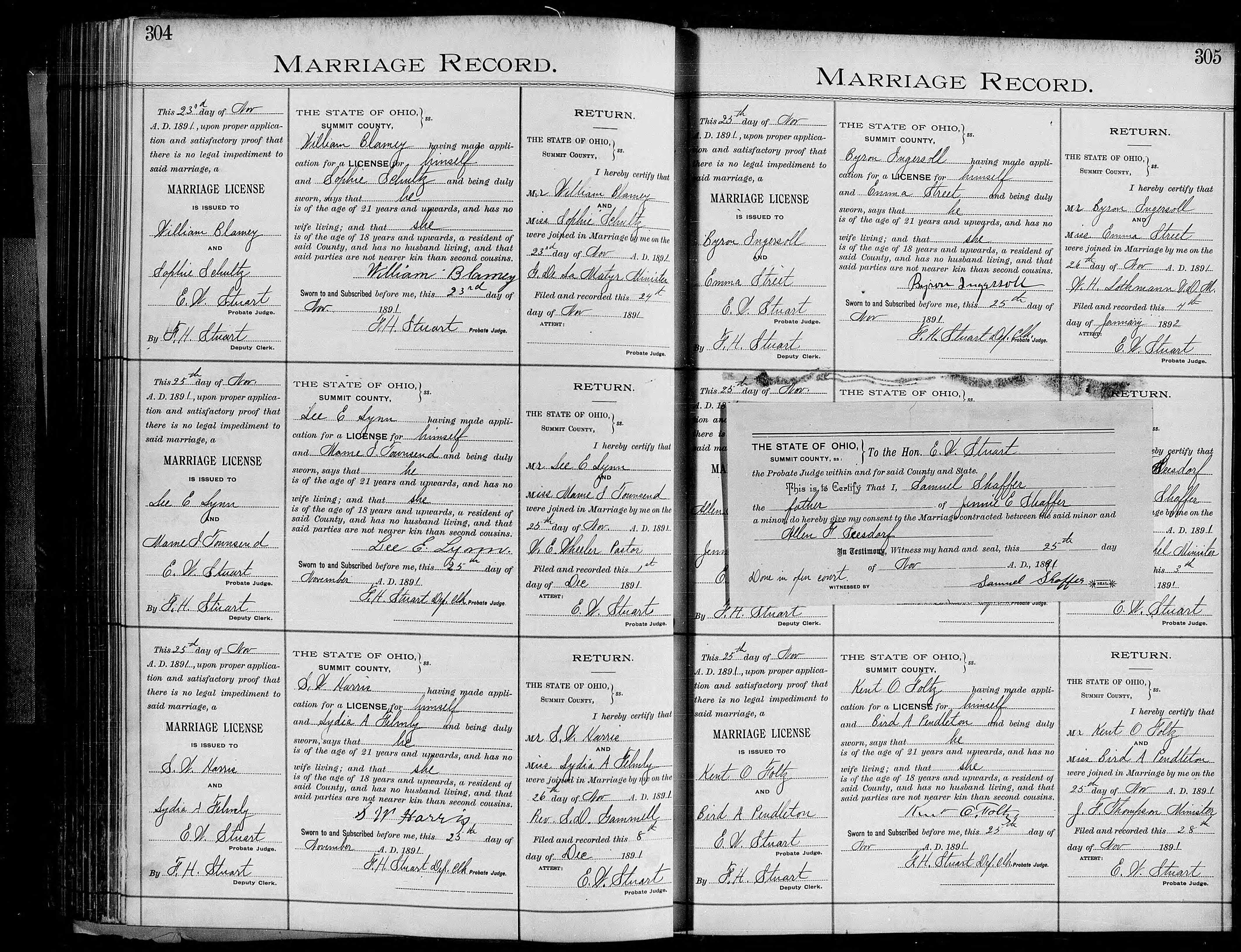 Summit County, Ohio, U.S., Marriage Records, 1840-1980