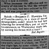 Benjamin Franklin Hawkins - Suicide