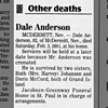 Dale Anderson Obituary
