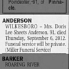 Doris Lee Sheets Anderson Obituary
