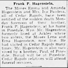 Frank P (Frantz) Hagenstein Notice of Death