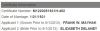 Frank William Mayhak & Elizabeth Lydia Lemke Delaney Marriage Record