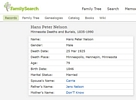 Hans Peter (Nielsen / Nelsen) Nelson Death Record