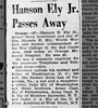 Hanson Edward Ely Jr Obituary Hanson Edward Ely Jr Obituary