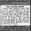 Johanne Caroline von Brandt Lemke Obituary