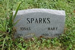 Jonas Sparks and Mary Brown Sparks Tombstone