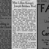 Lillian Emma Kriegel & Joseph Bohlsen Marriage