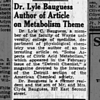 Lyle Clyde Bauguess, Dr., Authored Metabolism Article
