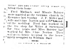 Malhack, Fred and Minnie Beuster marriage-4 Jul 1894