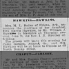 Marriage of Hawkins / Hawkins