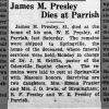 Obituary for James M. Presley (Aged 81)