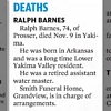 Ralph Barnes Obituary Ralph Barnes Obituary